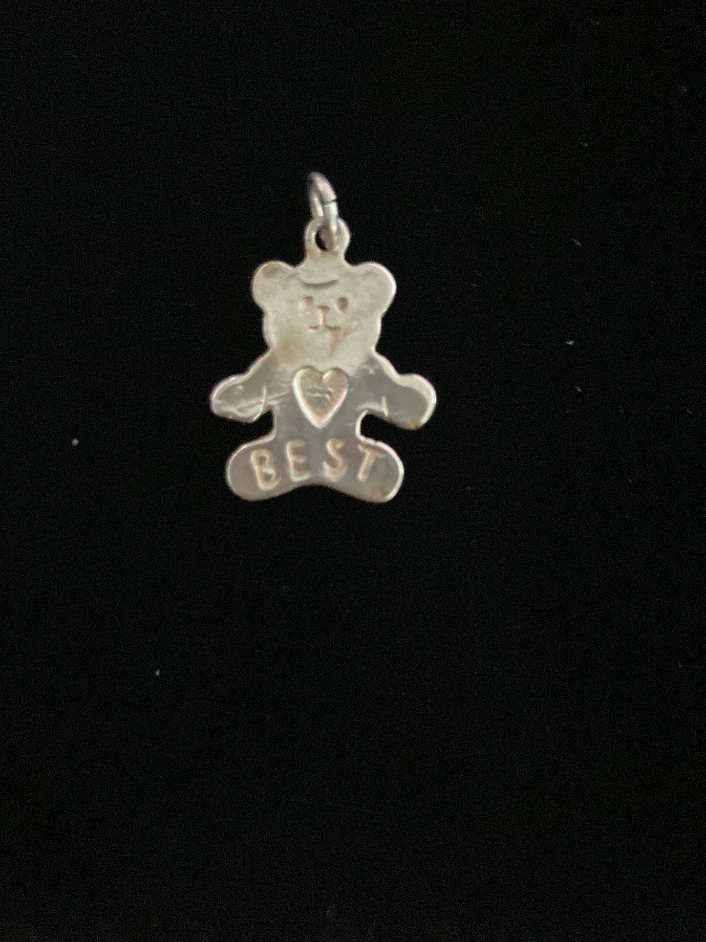 ZB-030 925 Sterling Silver Teddy Bear Charm I Love You Best