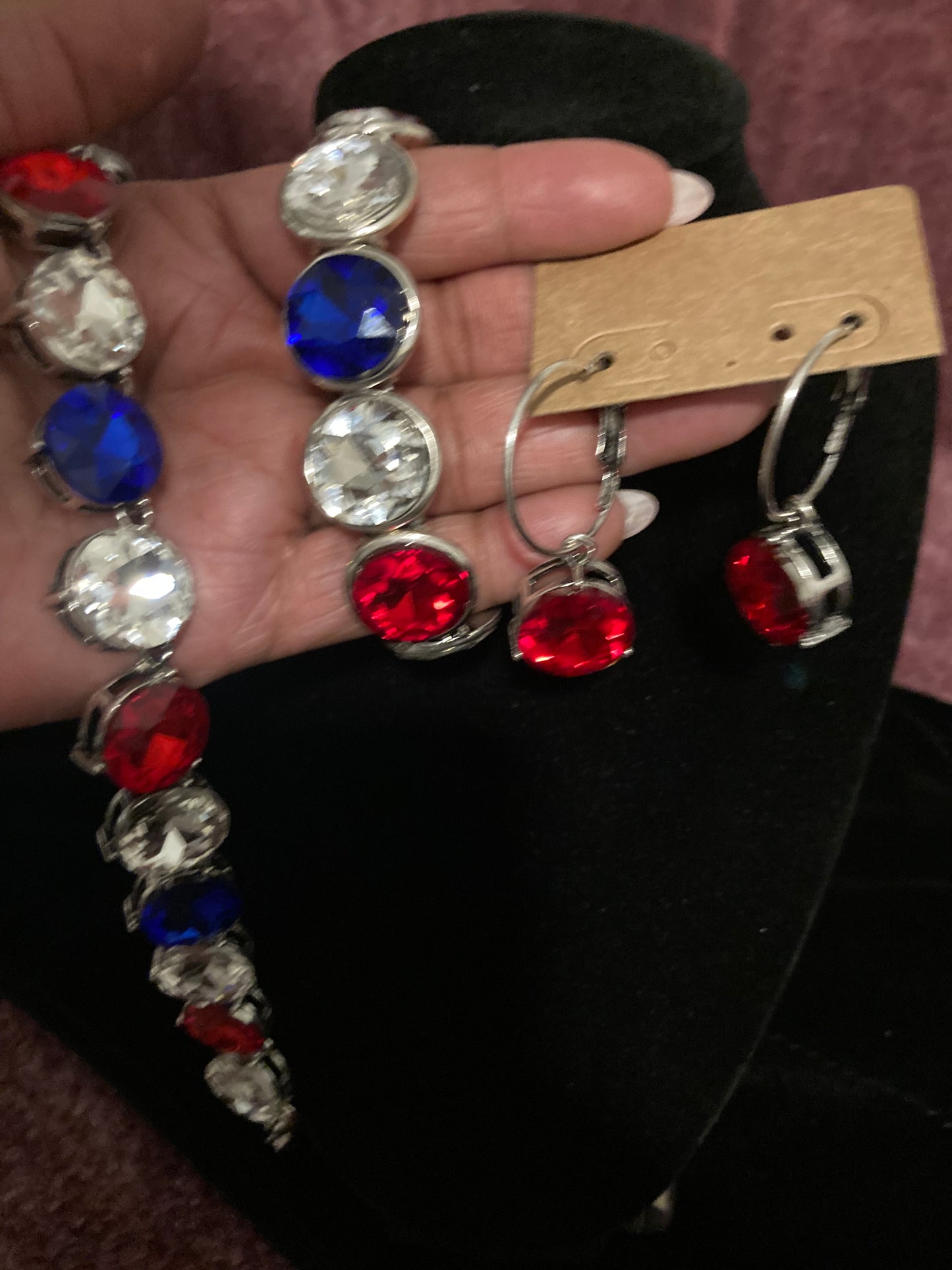 The Red White and Blue Crystal Look Set