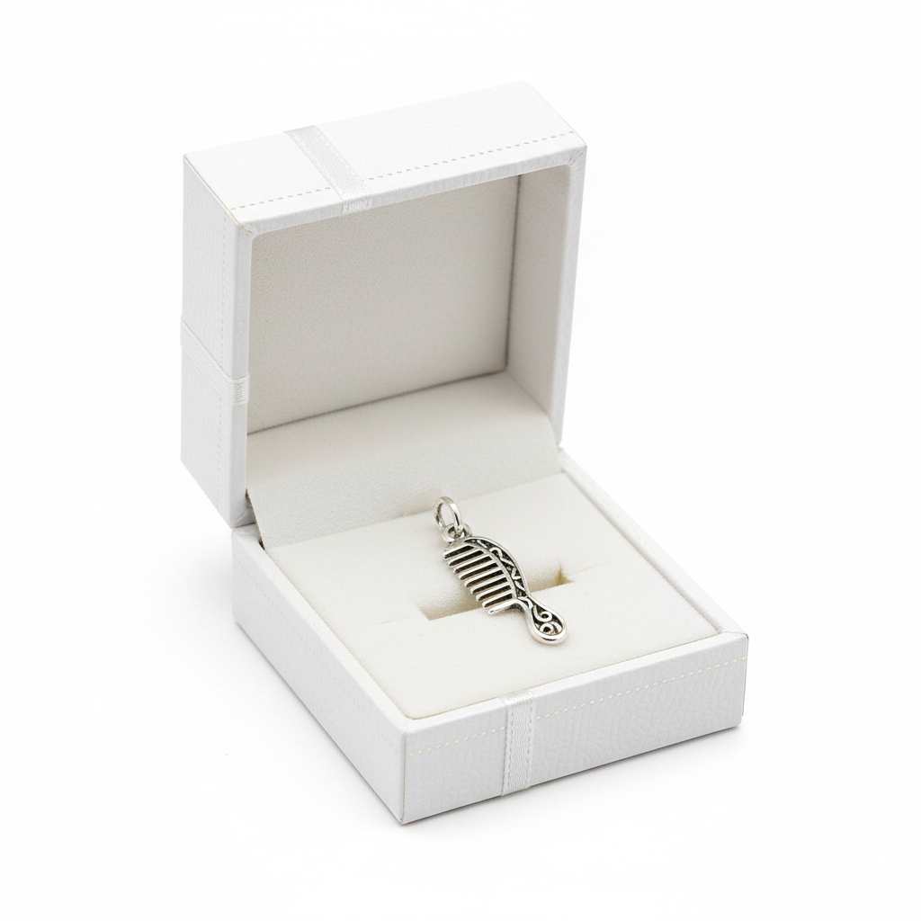 925 sterling silver comb replica charm in a gift box