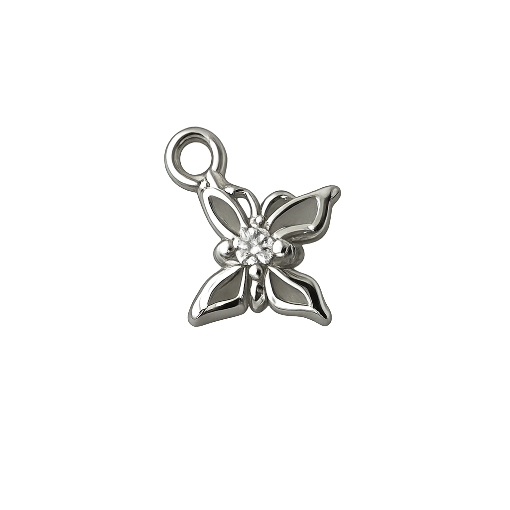 ZB-038 925 925 Sterling Silver Tiny Butterfly Charm
