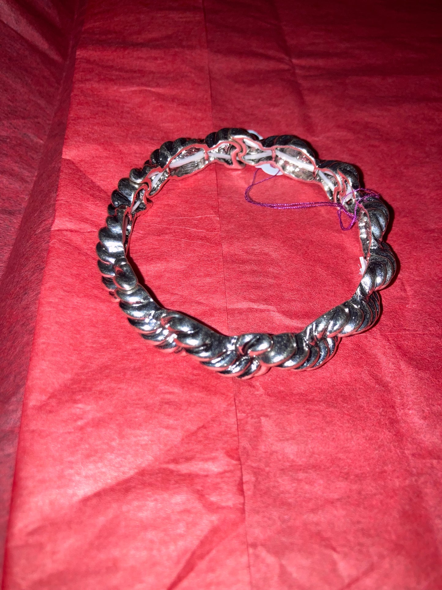 Small Link Rope Bracelet Silverplated
