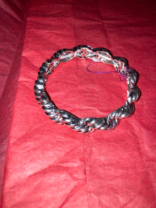 Small Link Rope Bracelet Silverplated