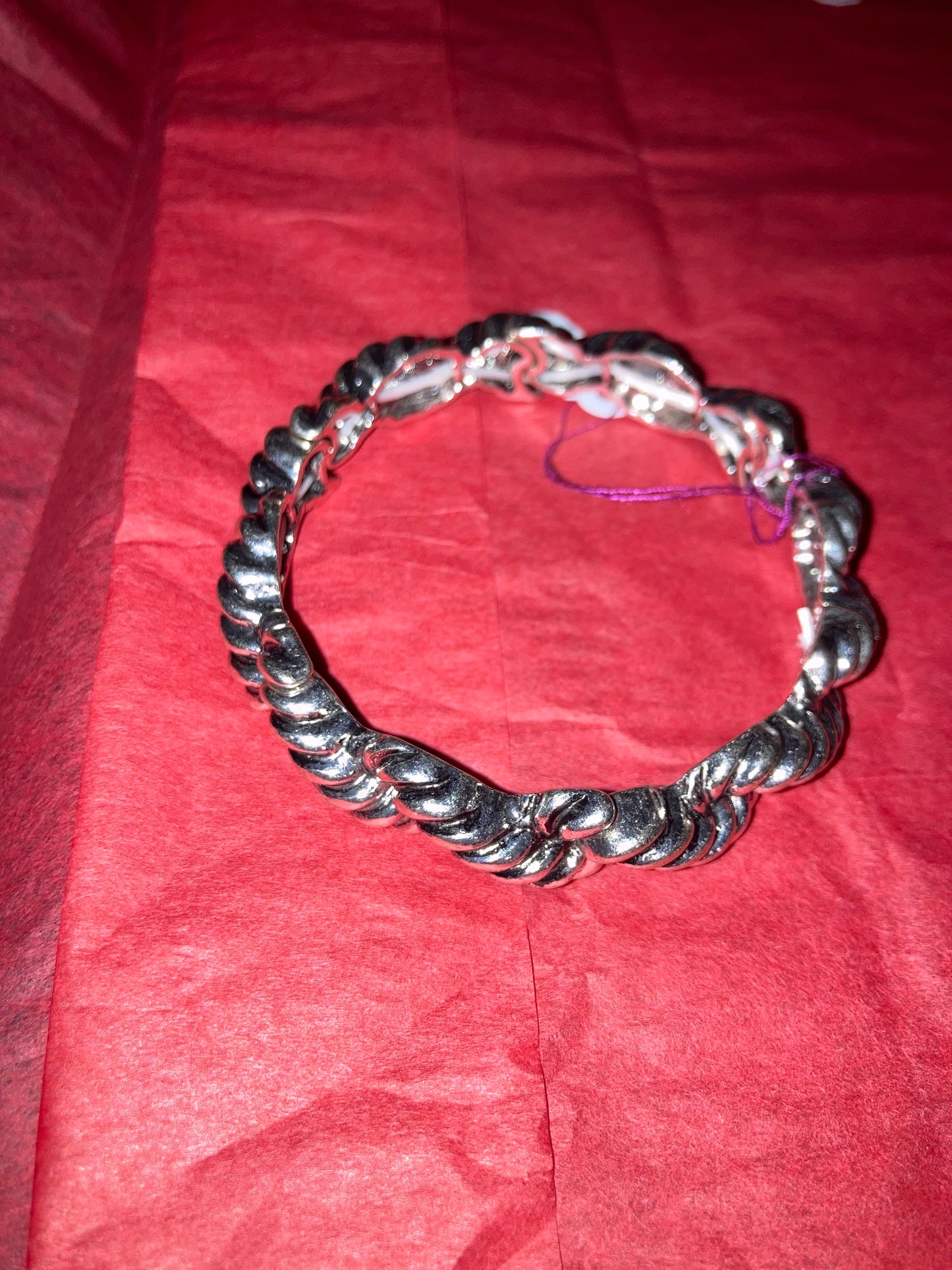 Small Link Rope Bracelet Silverplated