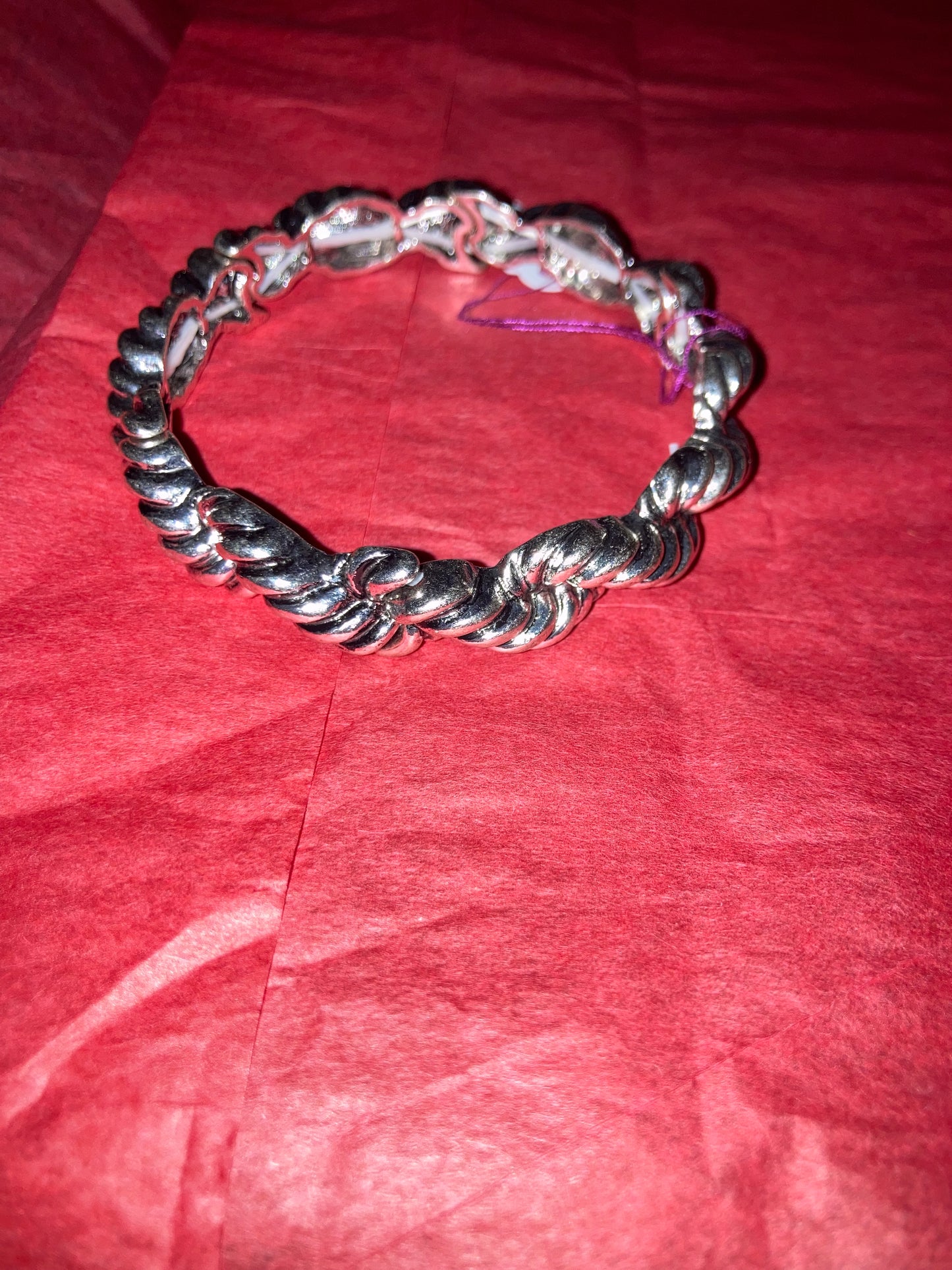 Small Link Rope Bracelet Silverplated