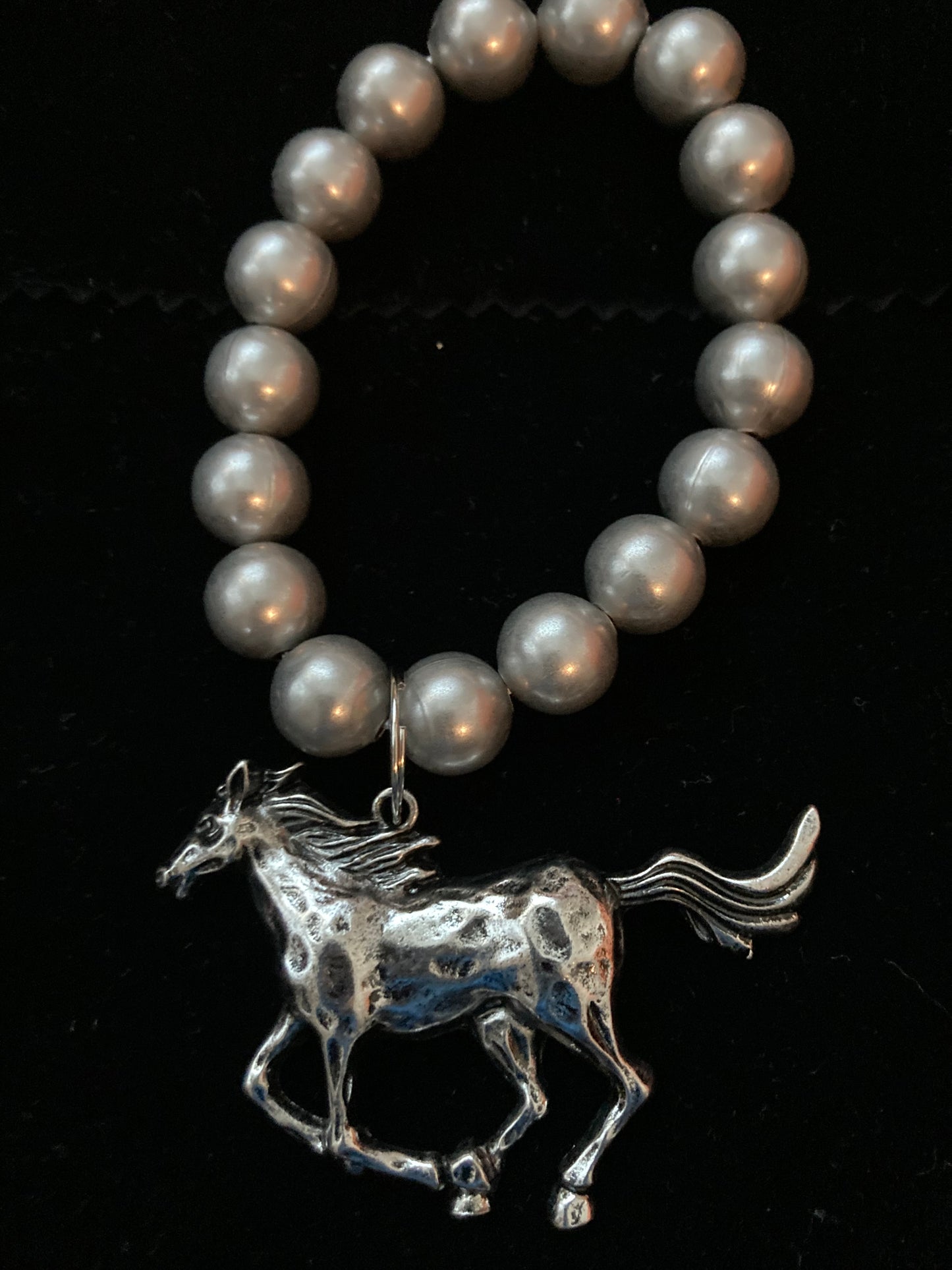Silver -Plated Chunky Collection Bracelet with Horse pendant