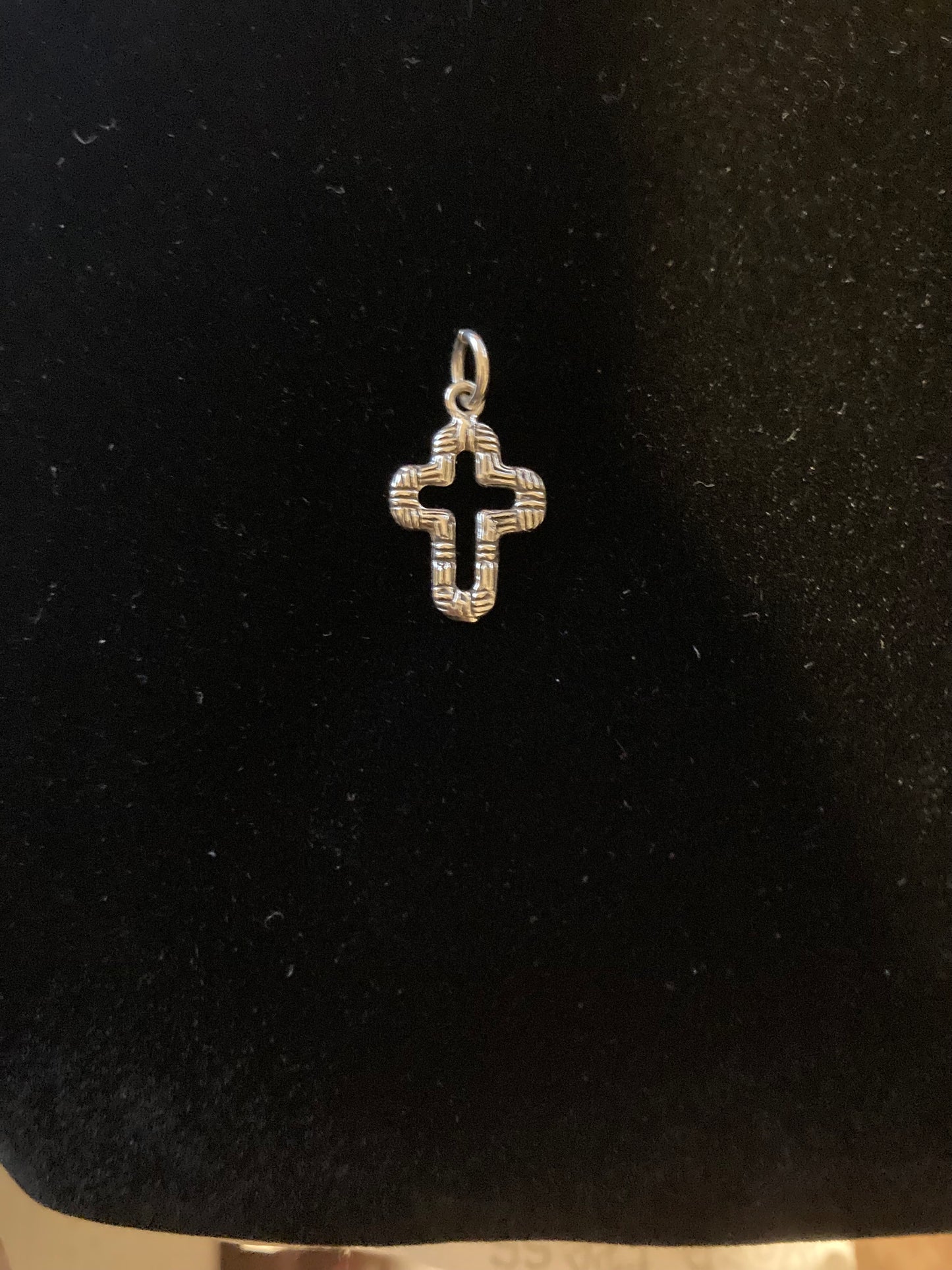 ZB-031 925 Sterling Silver Double Cross with cut out cross