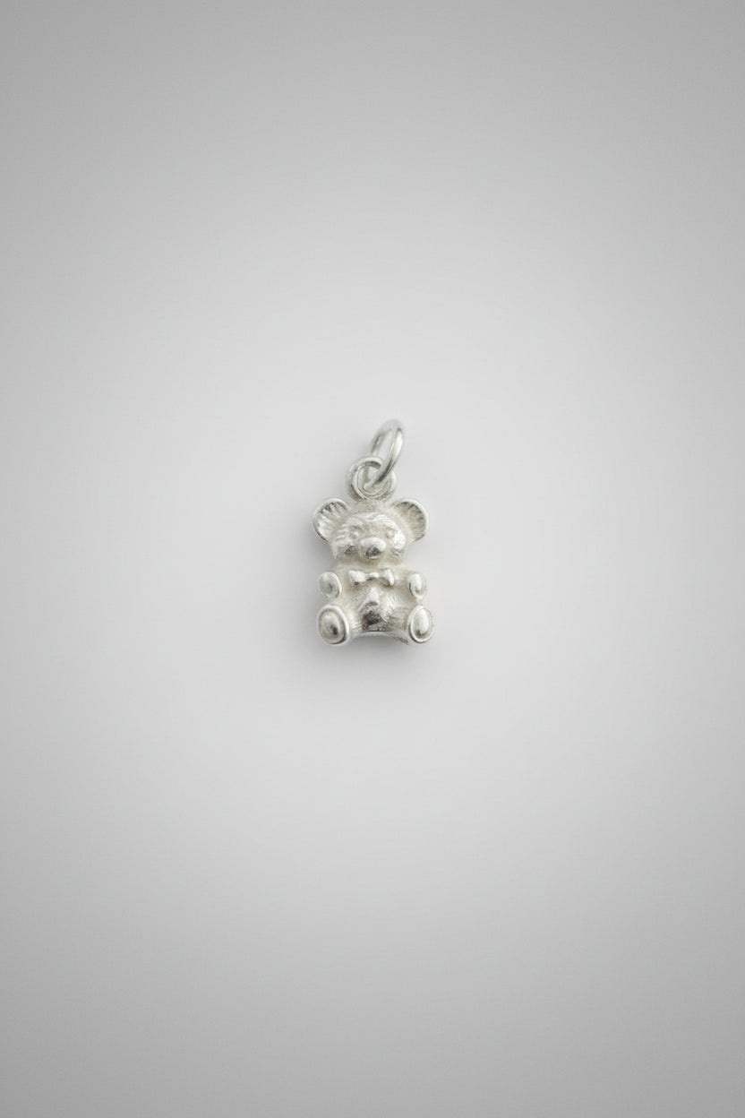 Silver teddy bear charm 