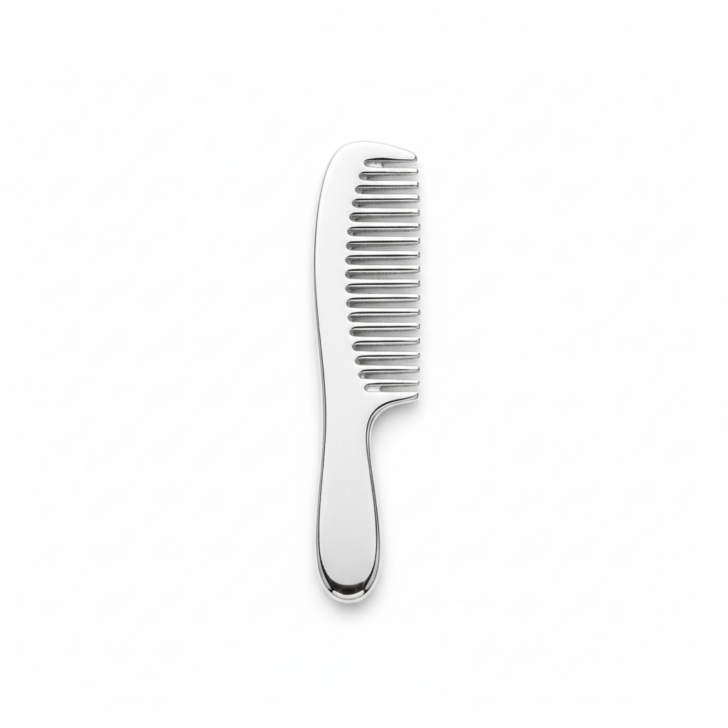 925 sterling silver comb replica charm flat lay on white background